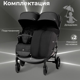 Детская прогулочная коляска для двойни Sweet Baby Donna Black