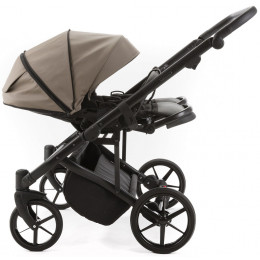 Детская коляска для двойни Adamex Leo Duo Deluxe 3 в 1 DUO-SA9 (Т.БЕЖЕВАЯ КОЖА)