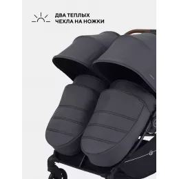 Коляска прогулочная для двойни Rant Twinny Graphite 2025