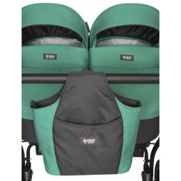 Детская коляска для двойни Riko Basic Saxo 2 в 1 01 бирюзовый-чёрный