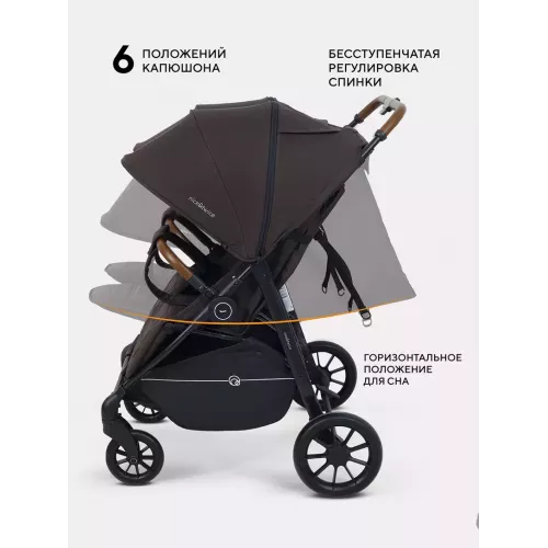 Коляска прогулочная для двойни Rant Twinny Chocolate 2025