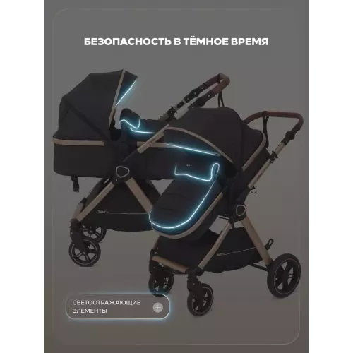 Коляска-трансформер Rant Basic Roller Gold 2024 Black