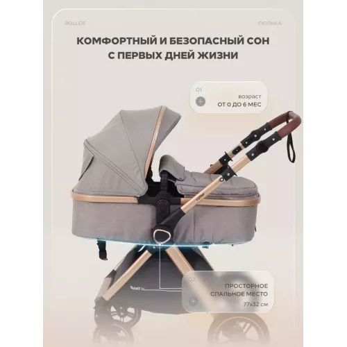 Коляска-трансформер Rant Basic Roller Gold 2024 Beige
