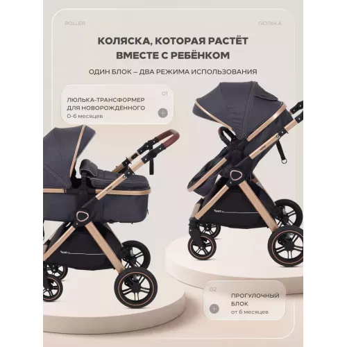 Коляска-трансформер Rant Basic Roller Gold 2024 Grey