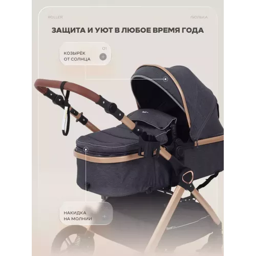 Коляска-трансформер Rant Basic Roller Gold 2024 Grey