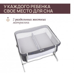 Детская кроватка Chicco Next2Me Twin Magnet Grey