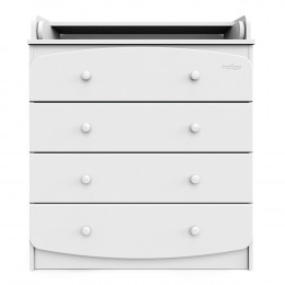 Детский пеленальный комод Indigo Classic 800/4 МДФ, ЛДСП белый-белый