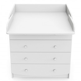 Детский пеленальный комод Indigo Classic 800/4 МДФ, ЛДСП белый-белый
