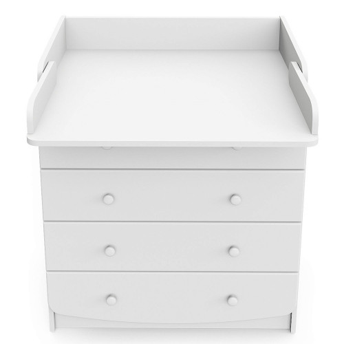 Детский пеленальный комод Indigo Classic 800/4 МДФ, ЛДСП белый-белый