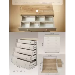 Комод пеленальный Rant Levi 80/5 с органайзером Crystal beige