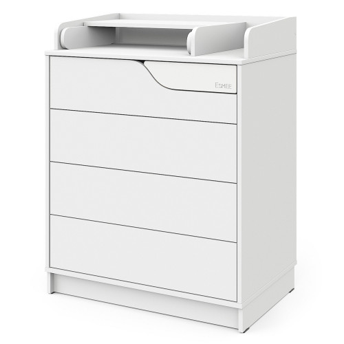 Комод "ESMEE" 805 с PUSH и органайзером, ЛДСП, МДФ, с шариковыми направляющими (в компл.2 упак.) (белая аляска-белый)