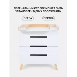Комод пеленальный Rant Indy Pro 80/4 с органайзером Cloud white