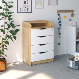 Комод Сириус WOOD 604 ПВХ с шариковыми направляющими (дуб сонома)