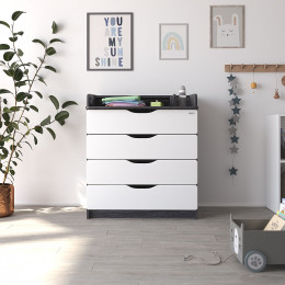 Комод Сириус-2 WOOD 804 ПВХ с шариковыми направляющими (древесина графит)