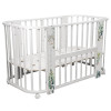 Кровать детская "Indigo "Baby Line" 5 в 1 (ложе 70*100 и 70*140) с поперечным маятником, массив бере (листочки)