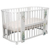 Кровать детская "Indigo "Baby Line" 5 в 1 (ложе 70*100 и 70*140) с поперечным маятником, массив бере (листочки)