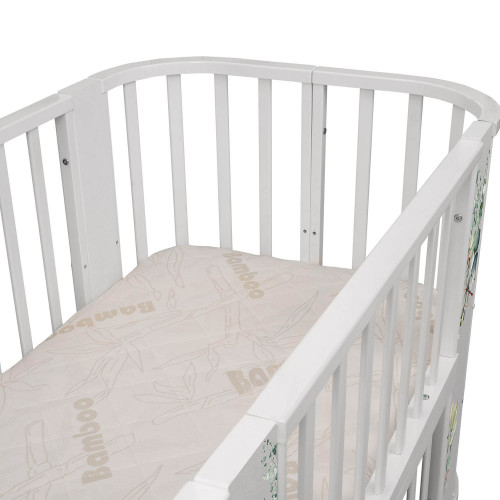 Кровать детская "Indigo "Baby Line" 5 в 1 (ложе 70*100 и 70*140) с поперечным маятником, массив бере (листочки)
