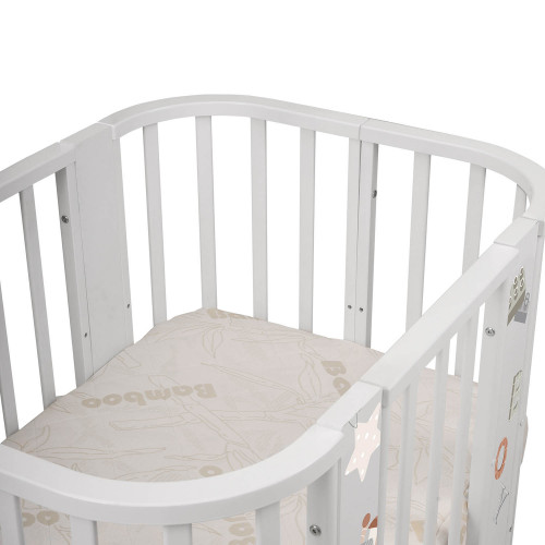 Кровать детская "Indigo "Baby Line" 5 в 1 (ложе 70*100 и 70*140) с поперечным маятником, массив бере (машинки)