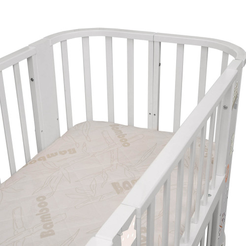 Кровать детская "Indigo "Baby Line" 5 в 1 (ложе 70*100 и 70*140) с поперечным маятником, массив бере (машинки)