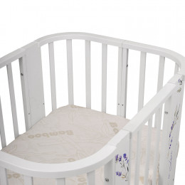 Кровать детская "Indigo "Baby Line" 5 в 1 (ложе 70*100 и 70*140) с поперечным маятником, массив бере (лаванда)
