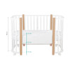 Кровать детская "Indigo "Baby Lux" 3 в 1 (кровать, манеж, диван) массив березы, МДФ (белый-натуральные стойки)