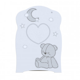Кровать "Bear and moon" (фигурн.спин., маятник, ящик, опуск.планка), ЛДСП (белый)