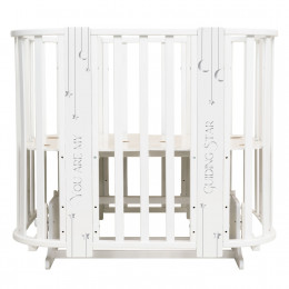 Кровать детская "Indigo "Baby Line" 5 в 1 (ложе 70*100 и 70*140) с поперечным маятником, массив бере (звездочки)