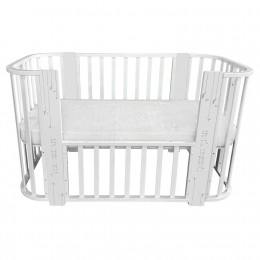 Кровать детская "Indigo "Baby Line" 5 в 1 (ложе 70*100 и 70*140) с поперечным маятником, массив бере (звездочки)