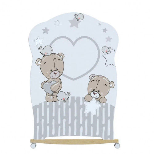 Кровать "Forever friеnds" (фигурн.спин., колесо-качалка, опуск.планка), ЛДСП (белый)