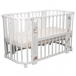 Кровать детская "Indigo "Baby Line" 5 в 1 (ложе 70*100 и 70*140) с поперечным маятником, массив бере (машинки)