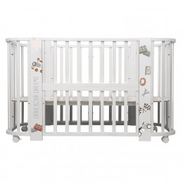 Кровать детская "Indigo "Baby Line" 5 в 1 (ложе 70*100 и 70*140) с поперечным маятником, массив бере (машинки)