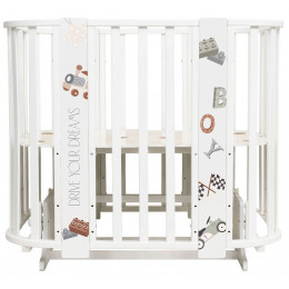 Кроватка-трансформер Indigo Baby Line 5 в 1 New машинки