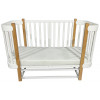 Детская кроватка Oliver Miley продольный маятник 3 в 1 белый/бук