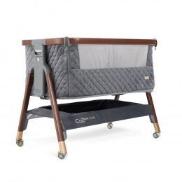 Колыбель приставная Tutti Bambini Cozee Lux с колесами, в цвете Серый (Walnut/Slate)