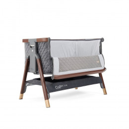 Колыбель приставная Tutti Bambini Cozee Lux с колесами, в цвете Серый (Walnut/Slate)