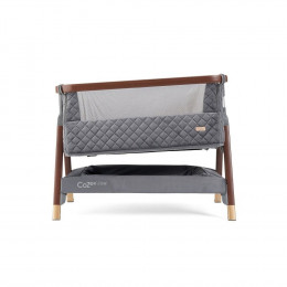 Колыбель приставная Tutti Bambini Cozee Lux с колесами, в цвете Серый (Walnut/Slate)