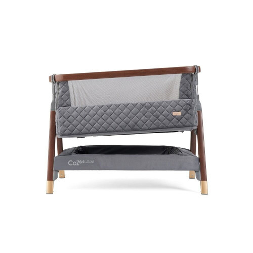 Колыбель приставная Tutti Bambini Cozee Lux с колесами, в цвете Серый (Walnut/Slate)