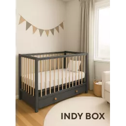 Кроватка Rant Indy Box маятник Moon grey