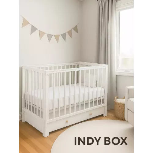 Кроватка Rant Indy Box маятник Cloud White