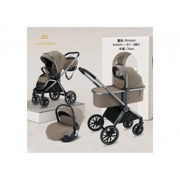 Коляска детская LuxMom 811 3в1 (коричневый хаки)