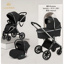 Коляска 3 в 1 Luxmom 811X черный