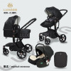 Коляска LuxMom 608-2 3в1 экокожа (черный)