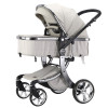 Коляска LuxMom Dalux 608 3в1 экокожа (светло-серый)