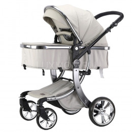 Коляска LuxMom Dalux 608 3в1 экокожа (светло-серый)