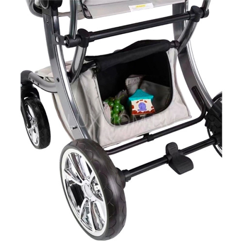 Коляска LuxMom Dalux 608 3в1 экокожа (светло-серый)
