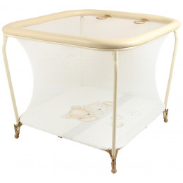 Детский манеж Globex Квадрат коллекция Мишки бежевый
