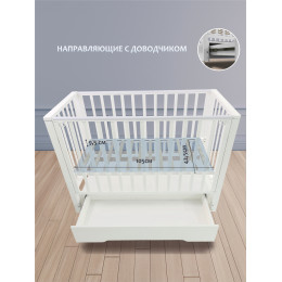 Детская кроватка Sweet Baby с маятником и ящиком Vittoria белая