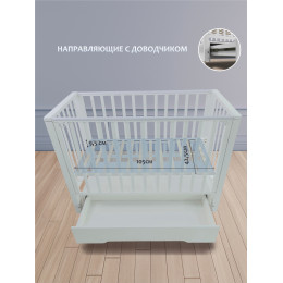 Детская кроватка Sweet Baby с маятником и ящиком Vittoria серая