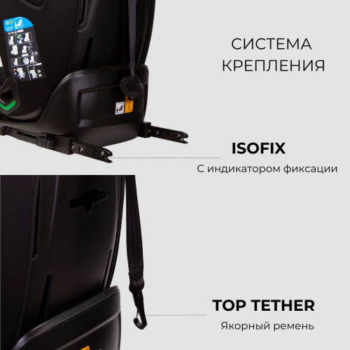 Купить автокресло Peppy Lambo 9-36 кг, в цвете Black (76-150 см)