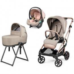 Коляска 3 в 1 Peg Perego Vivace Flex Lounge, Mon Amour (Светло-коричневый)